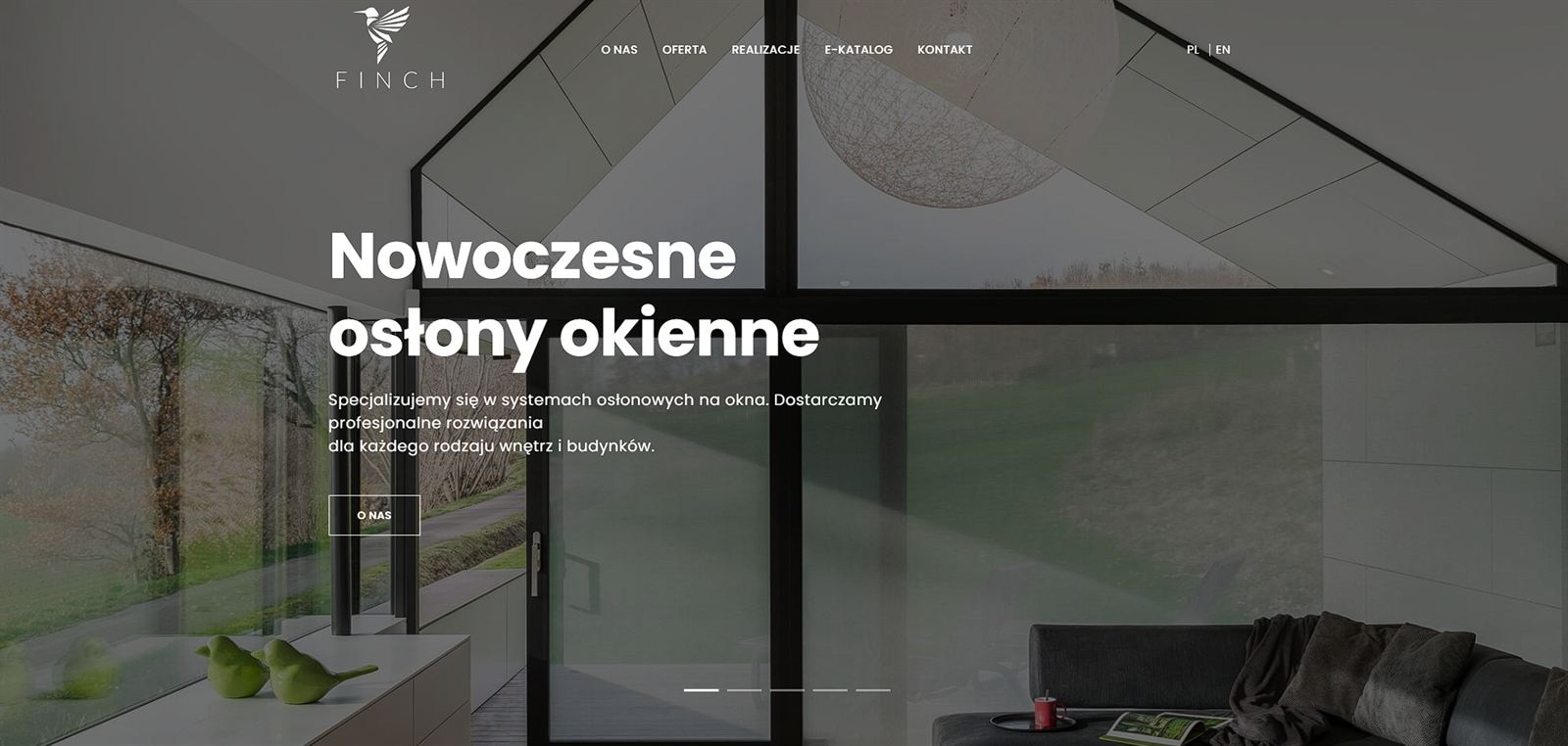Strona finchrolety.pl — widok strony głównej